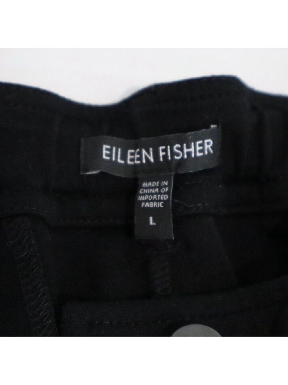 Eileen Fisher Womens Black Ponte Knit Wide Leg Pants Size Large Career Office - Picture 4 of 8